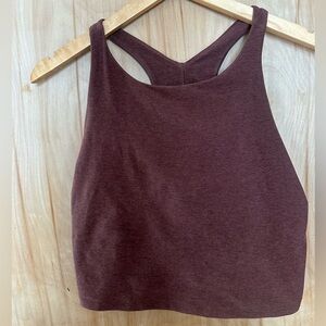 BEYOND YOGA SPORTS BRA LONG LINE HIGH NECK RACER BACK XL BROWN SPACE DYE SOFT